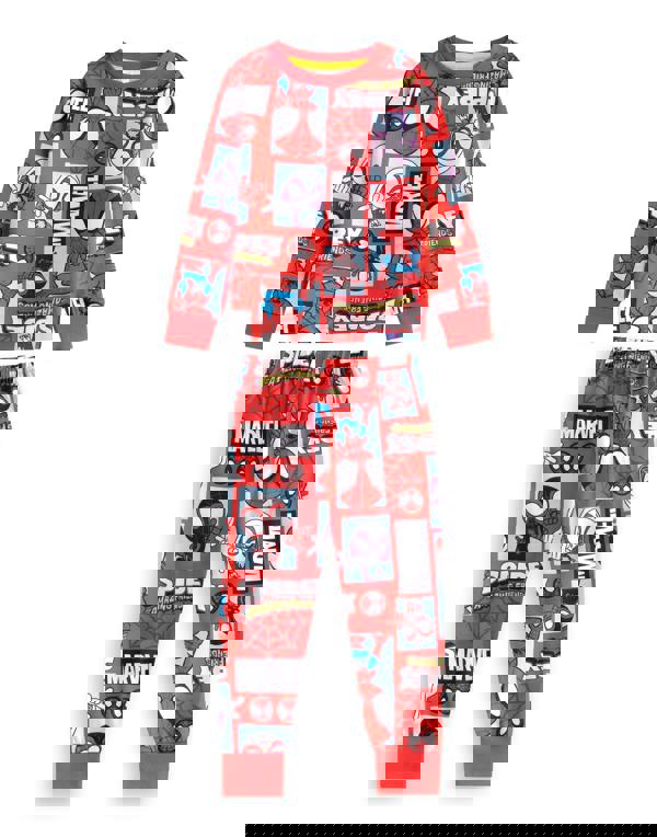 Spidey and His Amazing Friends Boys Multicoloured Character Multi-Pack of 2 Long Sleeve Long Leg Pyjama Set