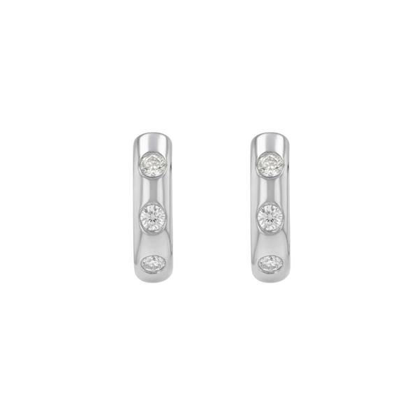 Bloomtine Sterling Silver hoop earrings. High-quality 925 Silver jewelry for women, featuring brilliant-cut moissanite. Elegant gift idea for anniversaries or birthdays