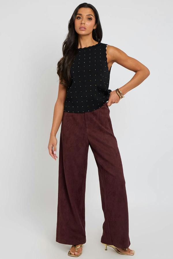 Urban Bliss Plum Faux Suede Trousers