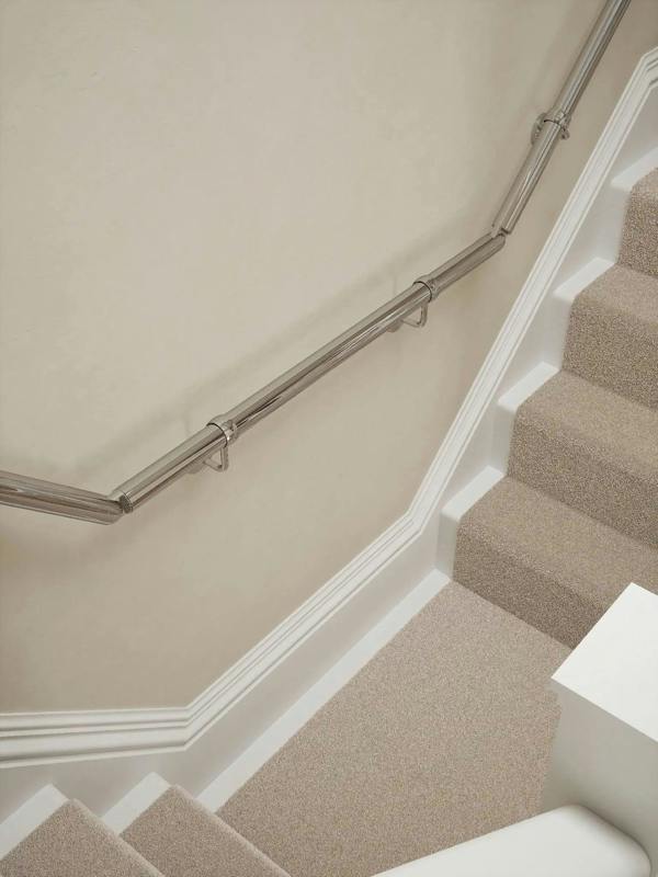 brackets and 2 elbows on the t shape handrail system in radway chrome