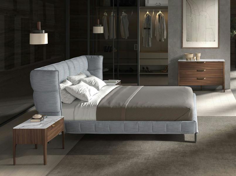 Angel Cerdá Light Bluish-grey Fabric Bed 7211