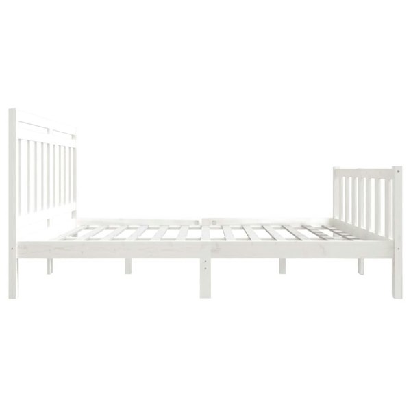 Berkfield Bed Frame White Solid Wood 140x190 cm