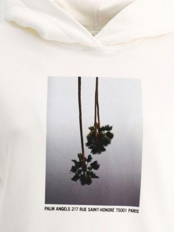 Palm Angels Mirage Fitted Hoodie White