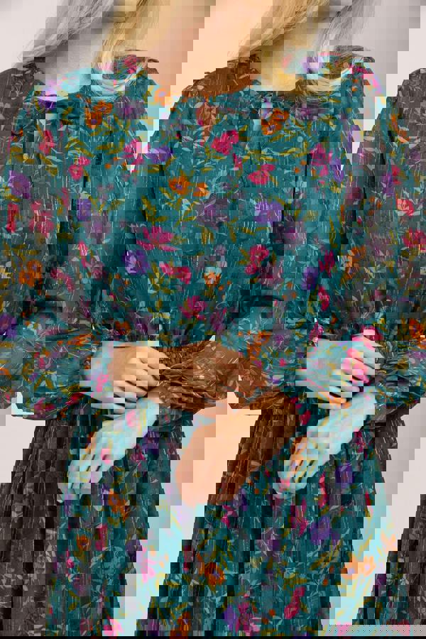 Mudflower Floral Lurex Dress