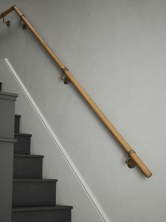 Handrails Direct Packwood Light Oak Quarter Landing Handrail