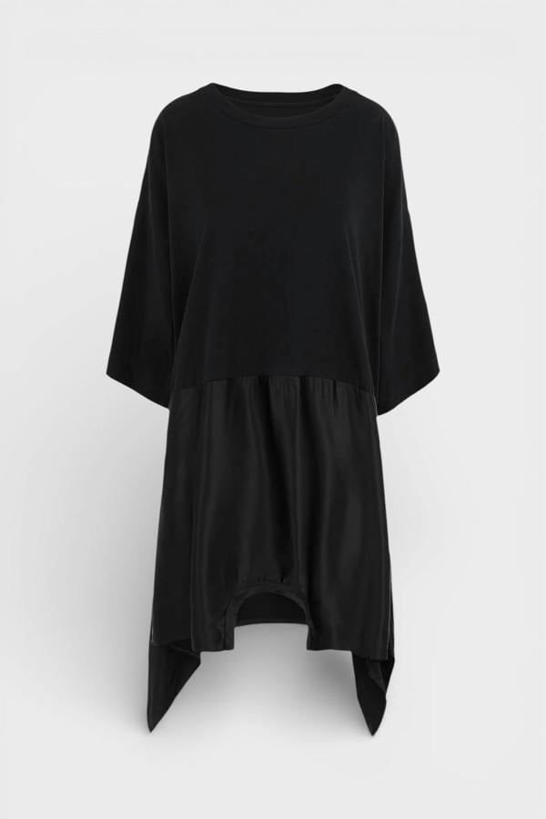 Maison Margiela MM6 Maison Margiela Upside Down Oversize T-Shirt Fit Dress Black