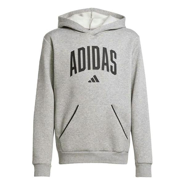 Adidas Childrens/Kids Fleece Hoodie - Grey/Black - 