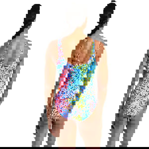 Zoggs Sea Change Thermal Ecofeel blue multi racerback one-piece swimsuit