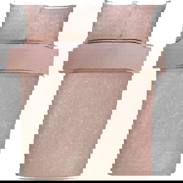 Smart Living Glitter Foil Fleece Duvet Cover With Pillowcases - Blush Pink