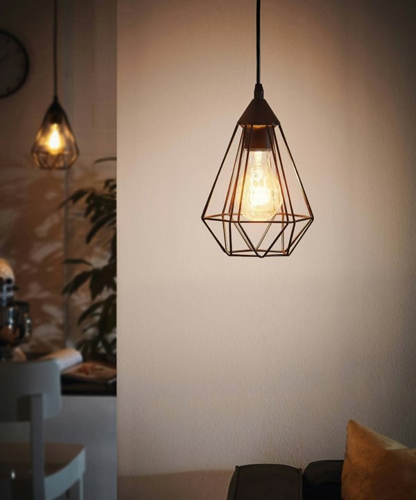 EGLO Tarbes 1-Light Black Geometric Pendant