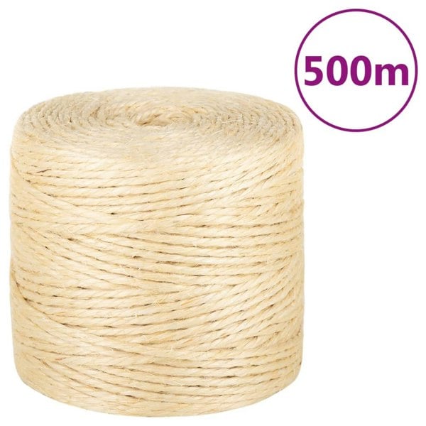 Berkfield Rope 100% Sisal 4 mm 500 m