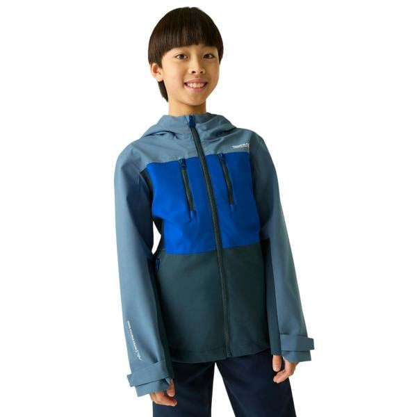 Regatta Childrens/Kids Highton Monochrome Waterproof Jacket - China Blue/Olympian Blue/Night Sky - 