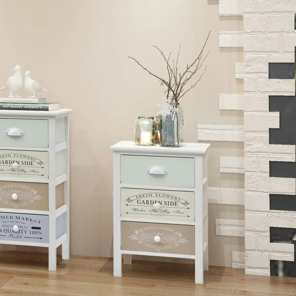 Berkfield French Storage Cabinet 3 Drawers Wood