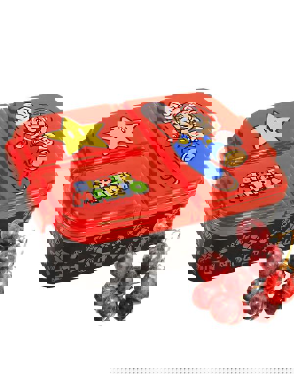 Nintendo Unisex Kids Black Mario Yoshi Print Lunch Bag Bottle and Snack Pot (One Size)