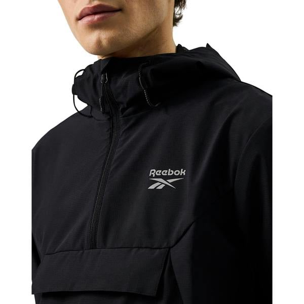 Reebok Mens Burbage Overhead Windrunner Jacket - Black - 