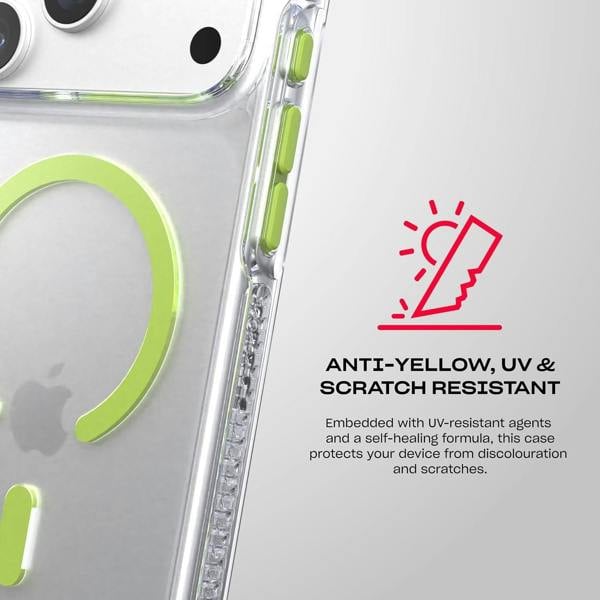 Tech21 Evo Crystal Case with MagSafe for iPhone 17/18 Pro Max 6.9" Clear Neo Green - T21-11705