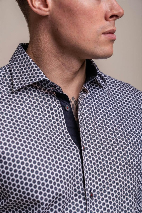 Liffey print shirt front detail