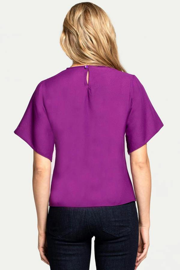 HotSquash River-Tie Bat-Sleeved Top