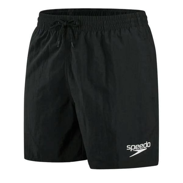Black Speedo Essentials Plus 16’’ watershorts with white logo, plus size