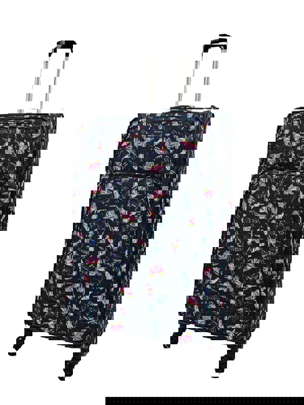 TruClothing Soft Shell Butterfly Leaf Check Print Suitcase