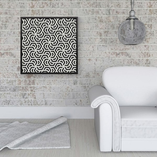 Warren Reed Hexagonal Geometric Pattern Framed Canvas