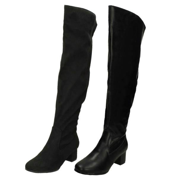 Spot On Ladies Spot On Wide Fitting Knee High Boots F51088