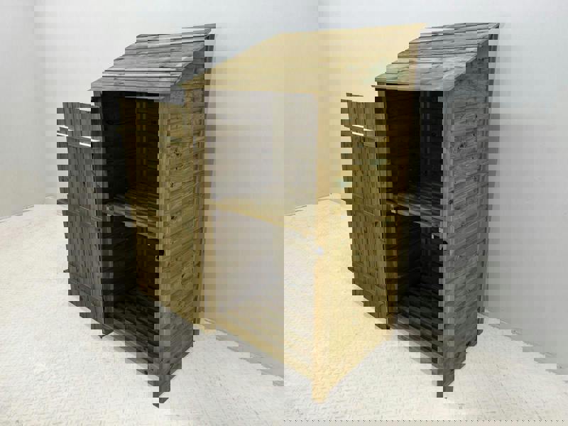 Arbor Garden Solutions Wooden Premium Tongue/Groove Log Store with Door and Shelf (W-99cm, H-126cm or H-180cm, D-88cm)