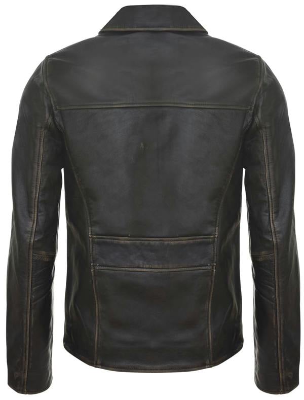 Infinity Leather Mens Classic Cow Hide Leather Biker Jacket