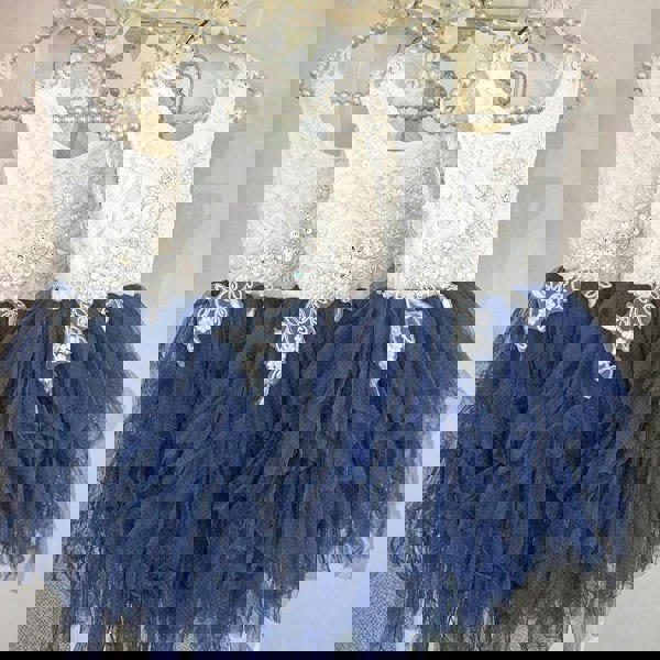 Boho Dreams Dress - Navy Blue Applique'