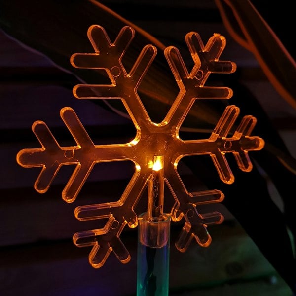 Samuel Alexander Set of 8 Battery Operated LED Multi Coloured Snowflake Path Lights Christmas Decoration with Timer