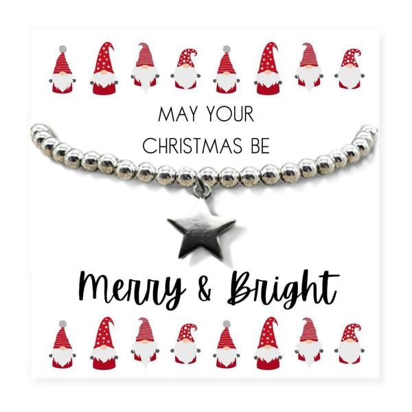 Aye Do Gifts Star Beaded Bracelet - Merry & Bright Christmas Gift Card