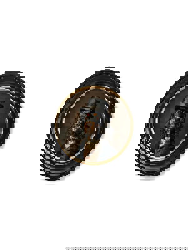 Exceptional Art Duke Gordy of Tails - Gentleman Gordon Setter Oxford round frame