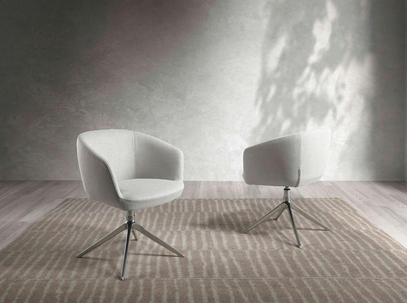 Angel Cerdá Light Grey Fabric Swivel Chair 4133
