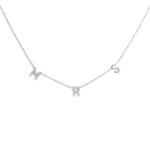 Say It With Personalised Mrs Necklace - Silver