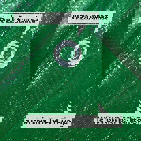 KAV Universal Premium Cover Tarpaulin Waterproof Heavy Duty Tarp with Eyelets Ground Sheet in Green for Garden Furniture, Pool, Car, Truck (10M x 12M)