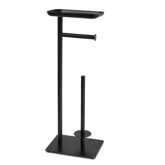 Havendro Toilet Paper Holder With Top Shelf Freestanding Black Weighted Base