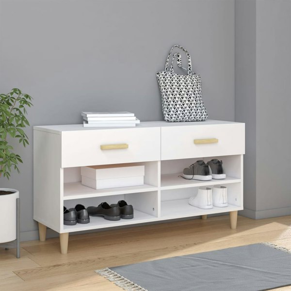 Berkfield Shoe Cabinet White 102x35x55 cm Engineered Wood