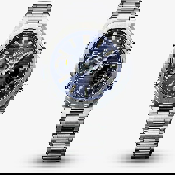 Casio Mens Edifice Blue Dial Dual Display Watch ECB-S10D-2AEF