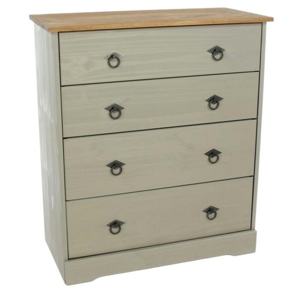 Core Products Corona Grey Modern 4-Drawer Chest of Drawers