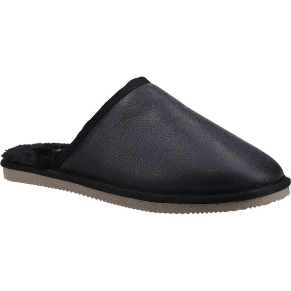 Hush Puppies Coady Leather Men's Slippers in Black