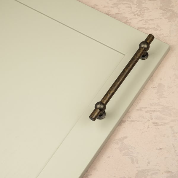 Handle & Home Antique Brass T-Bar Handle and Coordinating Knob