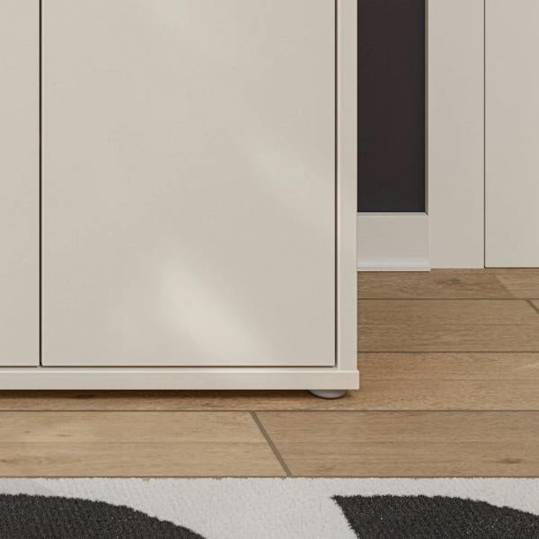 Furniture To Go Alice Springs Shoe Cabinet with 3 Doors Push-to-Open in Sand