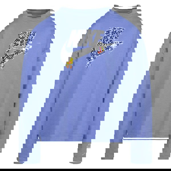 Nike Girls Notebook Knitted Long-Sleeved T-Shirt - Blue