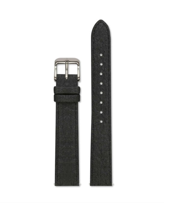 Votch Piñatex Black with brushed silver buckle | 16mm