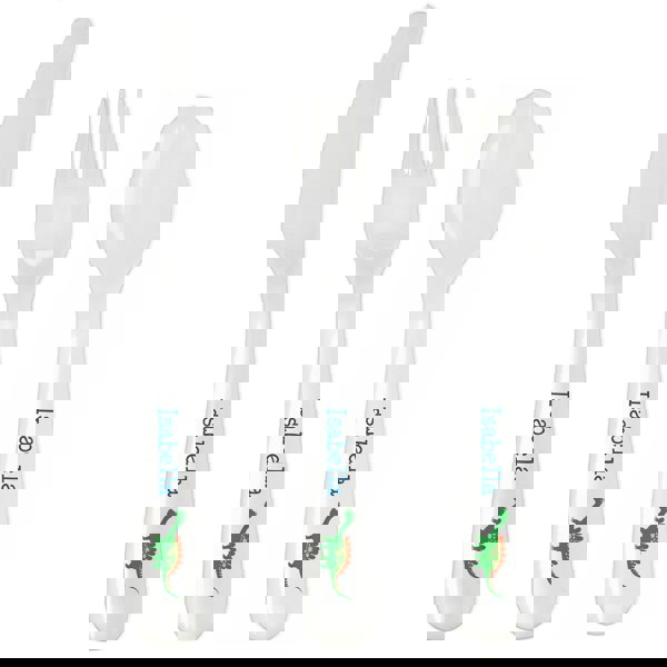 Personalised Memento Company Personalised Dinosaur 3 Piece Plastic Cutlery Set