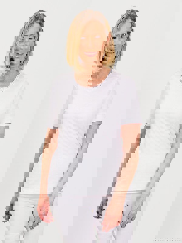 PennyPlain Nailhead Top - White