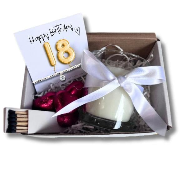 Aye Do Gifts Small 18th Birthday Gold Balloon Hamper | Candle, Bracelet, Chocolates
