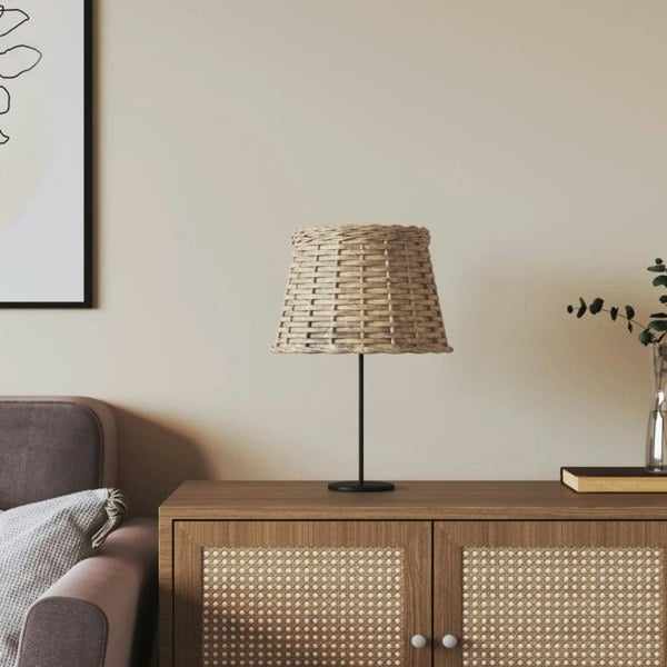 Berkfield Lamp Shade Brown �_�”�_25x17 cm Wicker