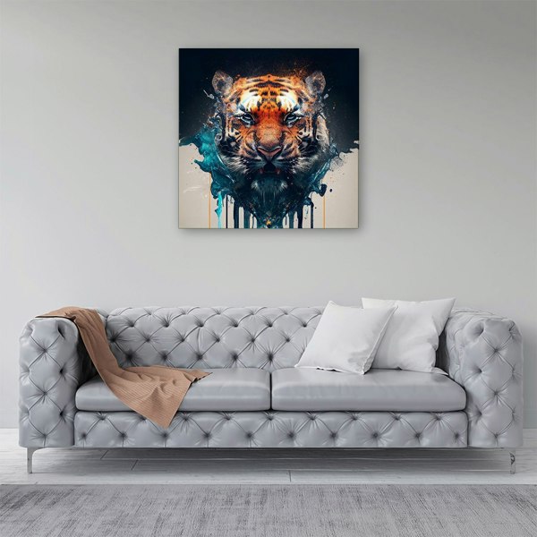 Warren Reed Tiger Face Splash Art Canvas