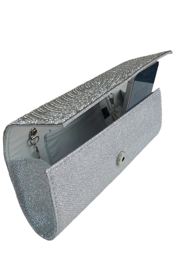 Paulo Due Oval Pattern Diamante Clutch Bag